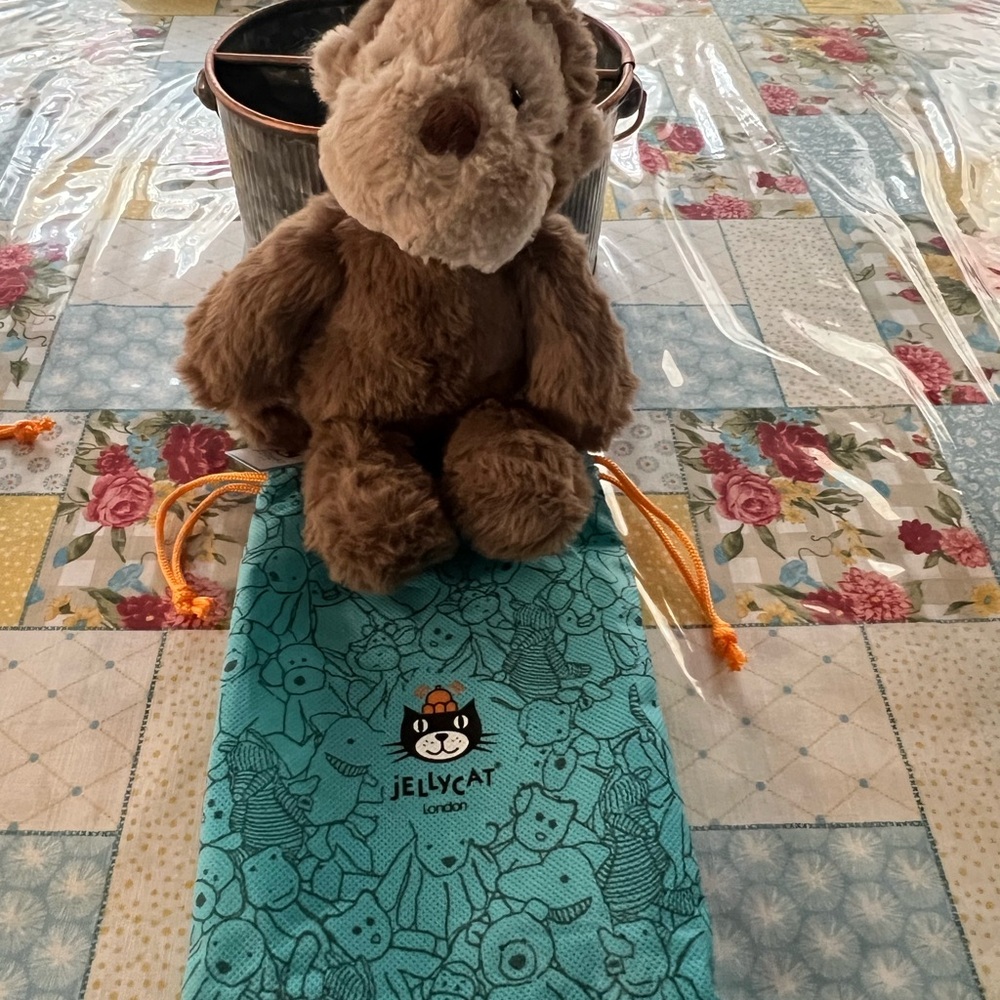 Jellycat Plush with Teal Patterned Bag